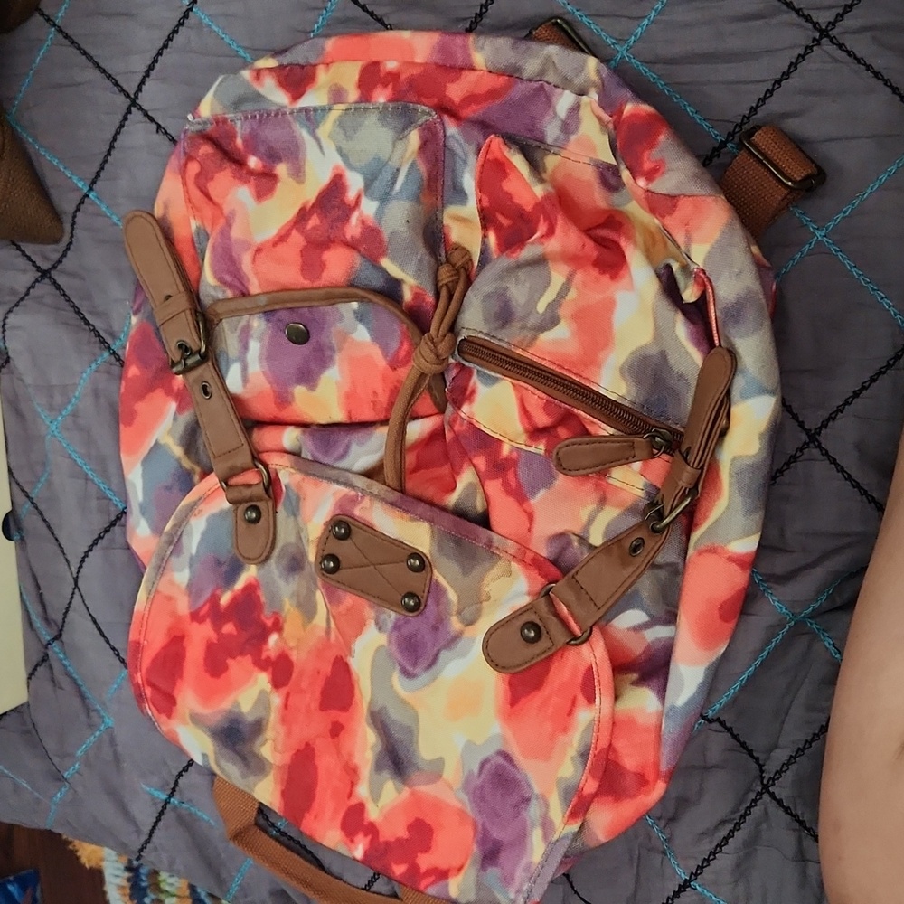 Orange tie dye backpack